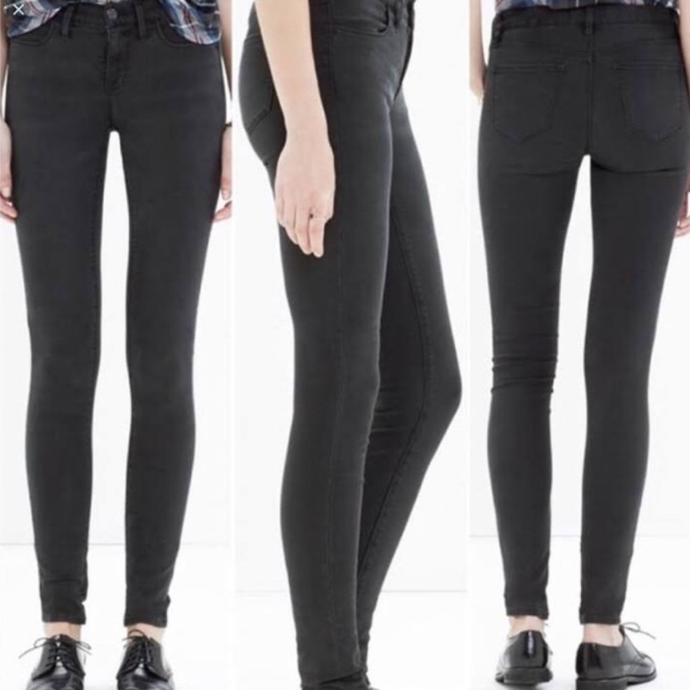 Madewell Legging Jean Dark Charcoal Grey Skinny Stretch Denim Leggings Pants 27